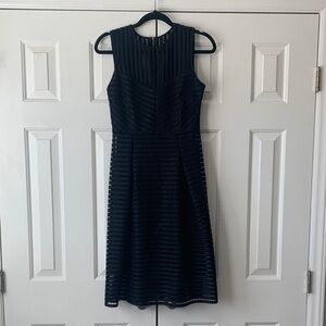 Calvin Klein Black Textured Midi Dress